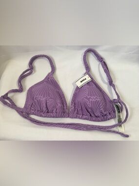 PINK Victoria's Secret Lilac Ribbed Triangle Bikini Top